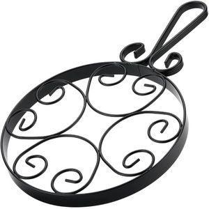New! Pair of Vintage-Inspired Black Metal Trivets
